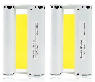 Produktbild von Canon Selphy Fotopapier Set Mit Tinte 2 Stück, Kompatibel Mit CP1500 CP1300 CP1200 CP910 CP900, 6 Zoll Dye-Sublimation KP-108IN KP-36IN