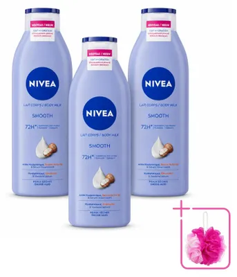 Obrázek produktu pro 3 x mléko na tělo NIVEA Smooth s bambuckým máslem pro suchou pokožku, 250 ml - výhodná sada - 3 kusy