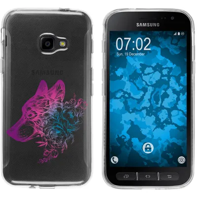 Produktbild von PhoneNatic Case kompatibel mit Samsung Galaxy Xcover 4 / 4s Silikon-Hülle Floral Wolf M3-6
