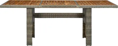 Produktbild von vidaXL Gartentisch Braun Poly Rattan und Akazie Massivholz