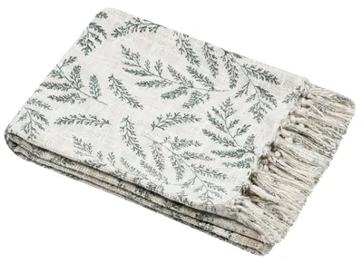 Produktbild von STOF Wohndecke Decke Kuscheldecke 125x150 cm creme grün mit Baumwollenzusatz