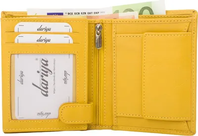 Produktbild von Geldbörse Nappa Leder Kombibörse gelb ca. 9,5 x 11,5 x 2,0 cm