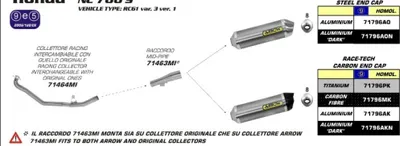 Image de Connecteur d'échappement ARROW pour Honda