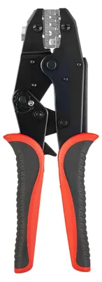 Zdjęcie produktu dla Szczypce do zaciskania SucceBuy z mechanizmem zapadkowym 0,25–6 mm², szczypce do końcówek kablowych z wyraźnymi oznaczeniami metrycznymi i AWG, szybkim zapięciem oraz regulowaną siłą docisku do różnych połączeń
