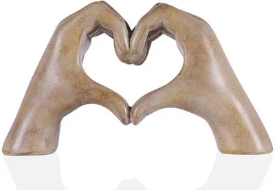 Immagine prodotto di Moderno oggetto decorativo in finto legno, statuetta dell'amore per il soggiorno o l'ufficio.