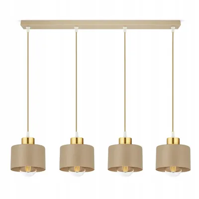 Produktbild von FKL DESIGN Home Deco Deckenlampe Deckenleuchte Ecru-Gold 4-flammig E27 Metall Lampeschirme Lampe aus Serie N485 (BZ4)