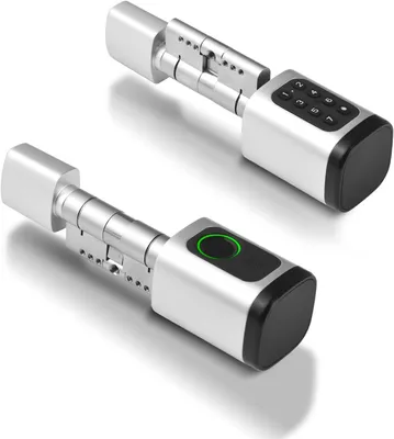 Produktbild von Elektronischer Schließzylinder für Europrofil-Türen, 5-in-1 mit Fingerabdruck, PIN-Code, RFID, Tuya App & Schlüssel, 60–90 mm