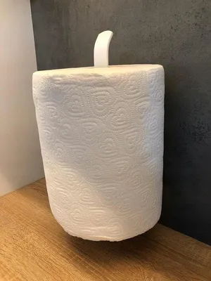 Productafbeelding van Famanu keukenrolhouder - praktische, zelfklevende houder zonder boren - wit - 28 cm