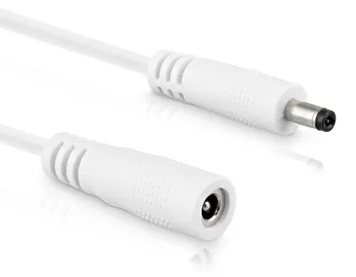 Zdjęcie produktu dla Przedłużacz InLine® DC, wtyk/gniazdo DC 3,5x1,35 mm, AWG 18, biały, 1 m