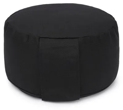 Produktbild von yogabox Yogakissen Glückssitz® Classic small D - regional hergestellt - schwarz 26 x 26 x 14 cm Buchweizenschalen