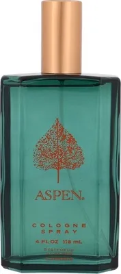 A bottle of Aspen cologne spray.