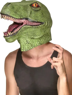 Produktbild von Riesige Dinosaurier Vollmaske grün - Einheitsgröße
