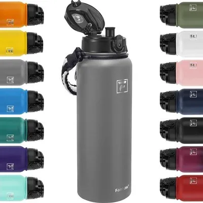 Produktbild von Edelstahlwasserflasche 1,2L grau, lekvrij, schweißbeständig