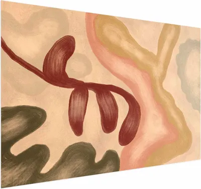 Produktbild von Posterpapier Poster - Colorful Shapes - worn figures in lime wash technique 90x60 cm Muster a-A-10527-ao-a