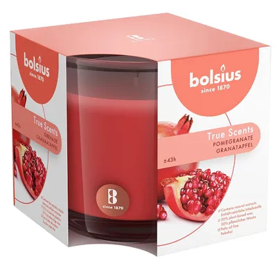 Produktbild von Bolsius True Scents Duftkerze im Glas, Granatapfel, 95 x 95 mm