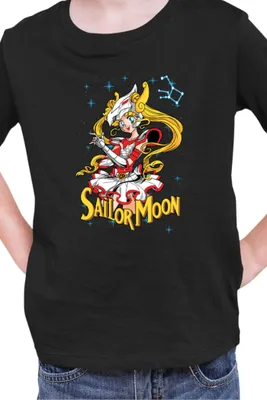 Produktbild von Kinder T-Shirt Japan Manga Anime Comics Animation Sailor Anime Manga Moon 16, 9-11 Jahr - 140 / Schwarz