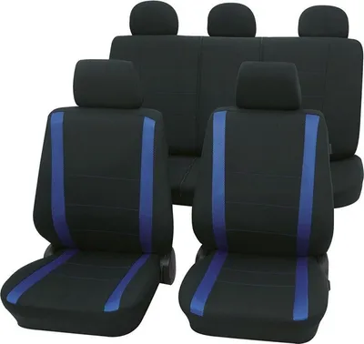 Produktbild von Auto Sitzbezüge Universal Komplett Set 11-teilig - Samoa blau, Eco Class mit SAB 1 Vario | Autositzbezüge / Schonbezüge von PETEX
