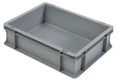 Produktbild von Stapelbehälter Euronorm 400 x 300 x 120 mm – 10 l – grau Grau 300 mm x 400 mm x 120 mm - Grau - Polypropylene (PP) - E4312 - 1100 - PP57