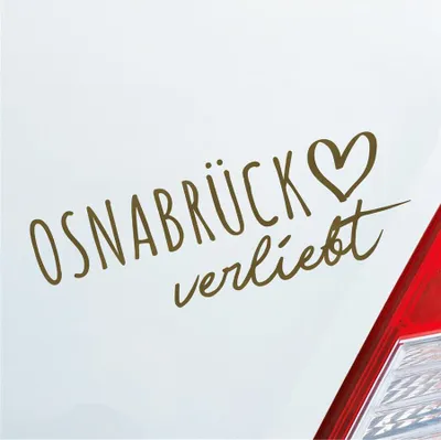 Produktbild von Auto Aufkleber Osnabrück verliebt Herz Stadt Heimat Liebe Car 19x7 cm Gold Sticker Heckscheibenaufkleber