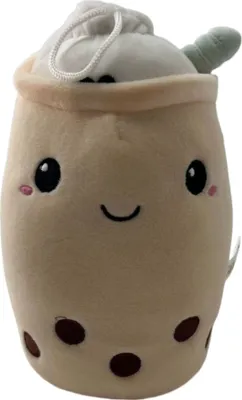 Produktbild von Bubble Tea Plüschtier Boba Kuscheltier Plüschpuppen Weiche Bubble Tea Kuscheltier Tee Weiche Puppe Teetasse Kissen Kinderspielzeug (beige, 30 cm)
