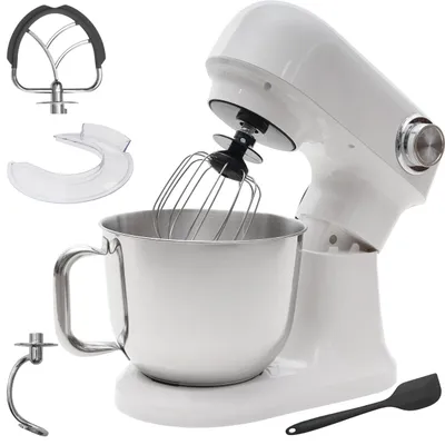 Zdjęcie produktu dla Robot planetarny kuchenny mikser z misą 5l 1500W silikonowa łopatka biały