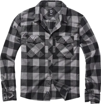 Produktbild von Brandit Karo Langarm-Shirt Größe XXL Farbe Schwarz/Holzkohle