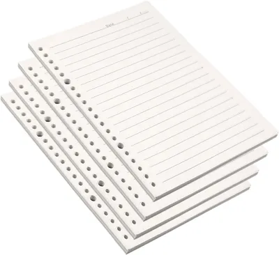 Produktbild von Nachfülleinlagen A5 240 Blatt, 4 Packungen, liniert, 20 Löcher, cremefarben, für Notizbuch