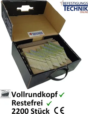 Produktbild von DEWALT Streifennagel drahtgebunden D-Kopf Ringschaft 2200 Stück
