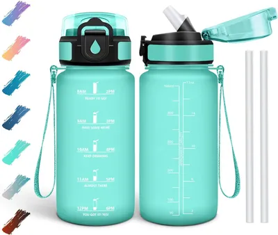 Produktbild von Trinkflasche 500 ml, auslaufsicher, BPA-frei, mit Zeitmarkierung, für Sport