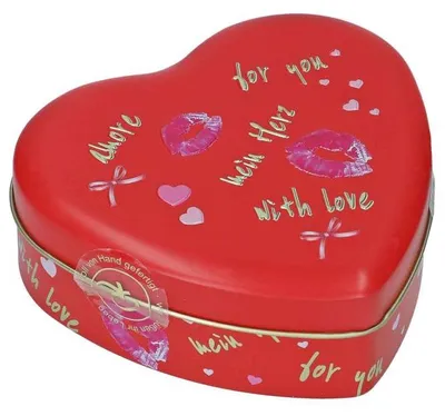 Produktbild von Confiserie Rabbel Nougatpralinen Herzdose 'with love for you' 75g