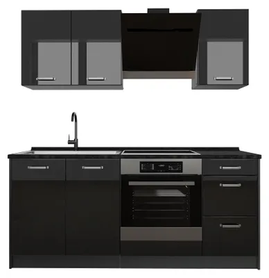 Imagen del producto de Cocina para solteros Vicco R-Line Negro brillo intenso/Antracita 180 cm encimera Antracita, Model 66198