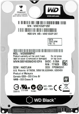 Produktbild von Festplatte WD5000BPKT 500GB 16Mb Cache 7200Rpm Sata II 2,5" Zoll