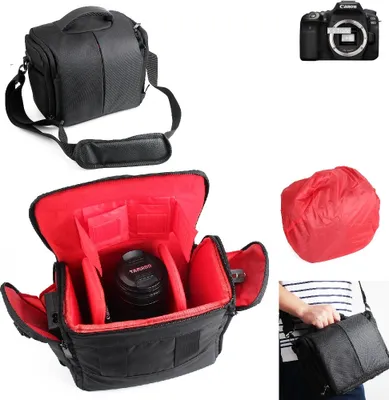 Produktbild von K-S-Trade Kompatibel mit Canon EOS 90D Kameratasche Fototasche Schultertasche Zubehör Tasche einteilbare Trennwänden für Systemkamera, DSLR DSLM