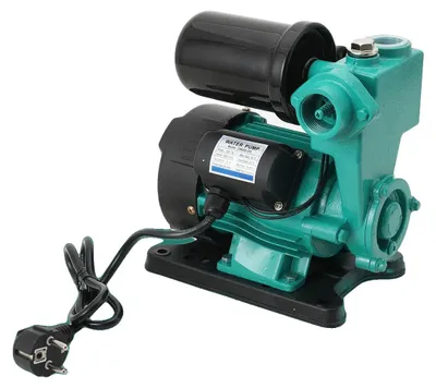 Imagen del producto de Bomba autocebante, 230V, 250W, caudal máximo de 2100 L/h, presión máxima de 3,5 bar, diseño compacto de 25 cm x 15 cm x 20 cm