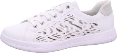 Image de Baskets Rieker en cuir pour femmes avec motif ajouré et semelle intérieure amovible rembourrée 45606, Taille:40 EU, Couleur:Blanc