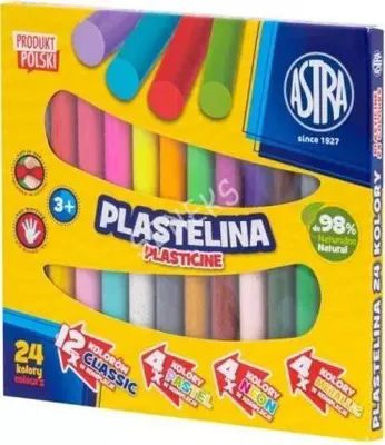 Zdjęcie produktu dla Astra Plastelina Kreatywna – 24 kolory do twórczej zabawy i artystycznego wyrażania się!