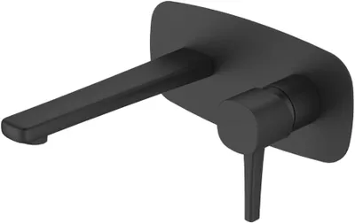 Produktbild von GranMaster Unterputz-Waschtischarmatur Schwarz Matt - Design Einhebelmischer inkl. Unterputz-Box & Click-Clack-Ablaufgarnitur, Keramikkartusche 35mm