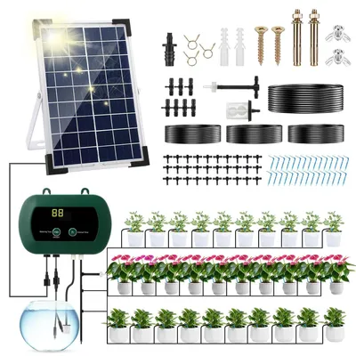 Solar-Bewässerungssystem, automatisch, für 30 Töpfe, 10 Timer-Modi