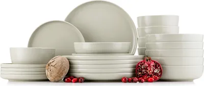 Produktbild von Konsimo VICTO obedový servis misa dezertný tanier polievkový tanier pre 6 osôb (24 tanierov), béžová farba, keramika, Loft, 20 cm | 27 cm | 18,5 cm | 14,5 cm