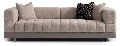 Produktbild von Dreisitzer Couch Sofa 3 Sitzer Polstersofa Stoffsofa Moderne Grau