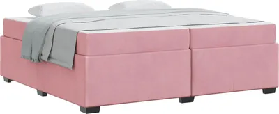 Obrázok produktu pre Rám postele s matracmi Ružová 200 x 200 cm látka