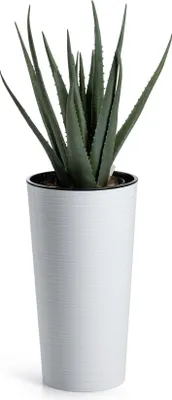 Image de HowHomely | Bac à plantes - Urbanika Riflo - 36 cm - Blanc - Résistant au gel - Design moderne