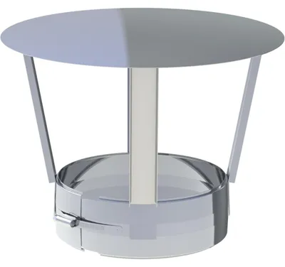 Produktbild von Jeremias DW-ECO 2.0 Regenhaube Edelstahl Ø 160mm Abgassystem doppelwandig für Außenwandschornstein hochwertige Wärmedämmung 25mm