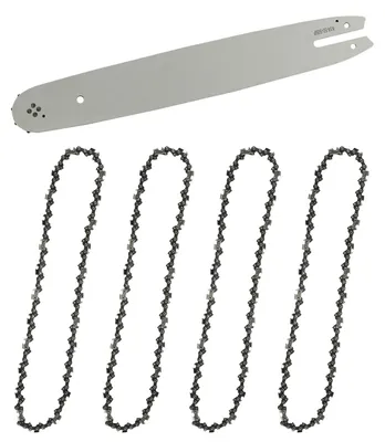 Obrázek produktu pro 4 kusy pilových řetězů o délce 35 cm, určené pro řetězové pily s délkou lišty 14 palců – rozteč 3/8", 50 článků, tloušťka 1,3 mm (0,050") – pilový řetěz pro značky Husqvarna, Stihl, Einhell, Makita, Oregon a další