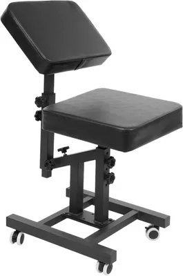 Produktbild von Tattoo-Friseurstuhl mit Höhenverstellung, 180° schwenkbarer Rückenlehne und Rollen | Gesamt- und Sitzhöhe (80-98cm/43-61cm) verstellbar, Abstand regulierbar, Tragkraft 100kg