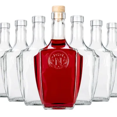 Zdjęcie produktu dla SUPERBUTELKI - 50 szt. Butelki szklane BONAPARTE 500 ml na whisky, koniak, nalewki, wino