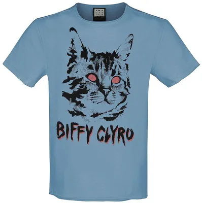Produktbild von Biffy Clyro T-Shirt Herren Black Cat blau Band-Merch, Bands 100% Baumwolle L