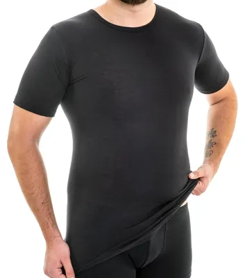 Produktbild von HERMKO 3847 3er Pack Herren extralanges kurzarm Shirt (+10cm) aus 100% Baumwolle, Größe:D 7 = EU XL, Farbe:schwarz