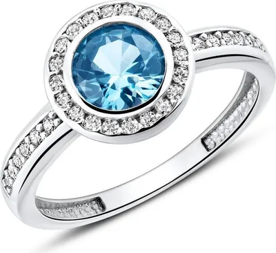 Produktbild von Unique Ring für Damen aus 9K Weißgold mit Zirkonia (Größe: 58mm)
