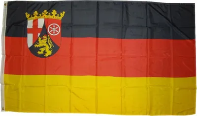 Obrázok produktu pre Vlajka Porýnie-Falcko 250 x 150 cm vlajka s 3 očkami 100g/m² hmotnosť tkaniny zdvihnúť vlajku